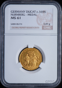 Медальный дукат 1696 (Нюрнберг) (в слабе)