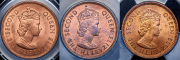 Набор из 3 монет 1, 2, 5 центов 1969 (Маврикий) (в слабе)