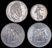 Набор из 4 сер. монет (Франция)