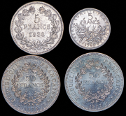 Набор из 4 сер. монет (Франция)