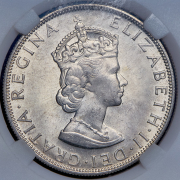 1 крона 1964 (Бермуды)  (в слабе IGC, с грейдом MS 66)