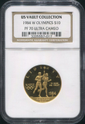 10 долларов 1984 "Олимпиада" (США)  (в слабе)