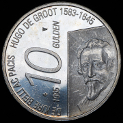10 гульденов 1995 "350 лет со дня смерти Гуго Гроция" (Нидерланды)
