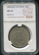 10 песо 1961 (Уругвай) (в слабе)