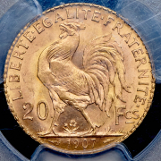 20 франков 1907 (Франция) (в слабе)
