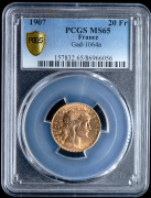 20 франков 1907 (Франция) (в слабе)
