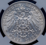 3 марки 1913 "100-летие битвы при Лейпциге" (Саксония) (в слабе) Е