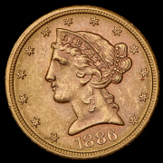 5 долларов 1886 (США) S