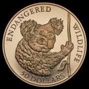 50 долларов 1991 "Вымирающие виды - Коала" (Острова Кука)