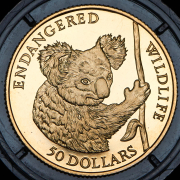 50 долларов 1991 "Вымирающие виды - Коала" (Острова Кука)
