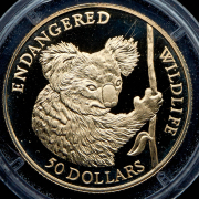 50 долларов 1991 "Вымирающие виды - Коала" (Острова Кука)