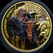 75 долларов 2009 "XXI зимние Олимпийские игры  Лось" (Канада)