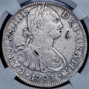 8 реалов 1793 (Испания) (в слабе)