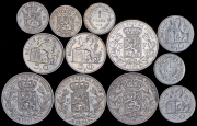 Набор из 12 сер. монет 1852-1950 (Бельгия)