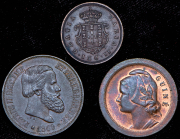 Набор из 3 медных монет 1853-1933 (Португалия)