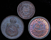 Набор из 3 медных монет 1853-1933 (Португалия)