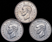 Набор из 3 сер. монет 1 шиллинг (Великобритания)
