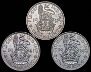 Набор из 3 сер. монет 1 шиллинг (Великобритания)