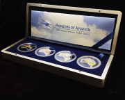 Набор из 4 сер. монет 1 доллар 2003 "Пионеры авиации" (Тувалу) (в п/у)