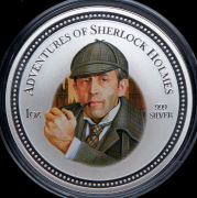 Набор из 4 сер. монет 2 доллара 2007 "Шерлок Холмс" (Острова Кука) (в п/у)