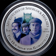 Набор из 4 сер  монет 2 доллара 2007 "Шерлок Холмс" (Острова Кука) (в п/у)