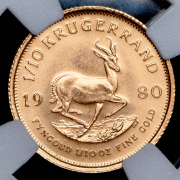 1/10 крюгерранда 1980 (ЮАР) (в слабе)