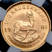 1/10 крюгерранда 1981 (ЮАР) (в слабе)