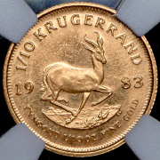 1/10 крюгерранда 1983 (ЮАР) (в слабе)
