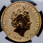 100 фунтов 2021 "Звери королевы" (Великобритания) (в слабе)