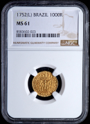 1000 реалов 1752 (Бразилия) (в слабе)