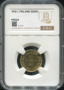 20 марок 1910 (Финляндия) (в слабе)