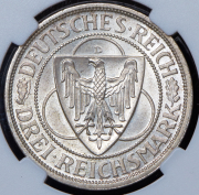 3 марки 1930 "Освобождение Рейнланда" (Германия) (в слабе) D