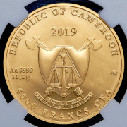 5000 франков 2019 "Князь Александр Невский" (Камерун) (в слабе) ММД