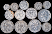 Набор из 13 сер. монет 1851-1954 (Бельгия)