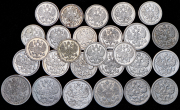 Набор из 27 сер. монет 10, 15, 20 копеек 1895-1906
