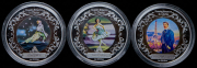 Набор из 3 сер. монет 2 доллара 2009 "Русские сезоны в Париже" (Ниуэ) (в п/у)