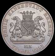 Талер 1865 "Второй немецкий стрелковый фестиваль" (Бремен) B