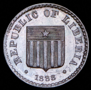 1 цент 1888  Пробная (Либерия) (в слабе)