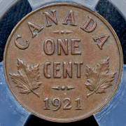 1 цент 1921 (Канада) (в слабе)