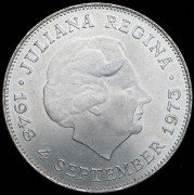 10 гульденов 1973 "25 лет правлению Королевы Юлианы" (Нидерланды)