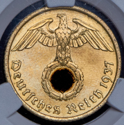 10 пфеннигов 1937 (Германия) (в слабе) А