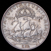 2 кроны 1938 "300 лет поселению Делавэр" (Швеция)