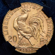 20 франков 1911 (Франция) (в слабе)