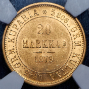 20 марок 1879 (Финляндия) (в слабе) S