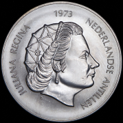 25 гульденов 1973 "25 лет правлению Королевы Юлианы" (Нидерландские Антиллы)