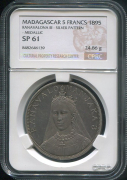 5 франков 1895 (Мадагаскар) (в слабе)