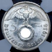 5 марок 1936 (Германия) (в слабе) G