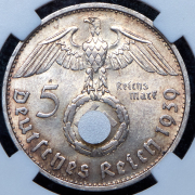 5 марок 1939 (Германия) (в слабе) B