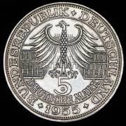 5 марок 1955 "Людвиг Вильгельм маркграф Баден" (Германия) G