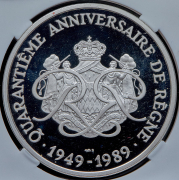 Медаль "40-летие правления Ренье III" 1989 (Монако) (в слабе)